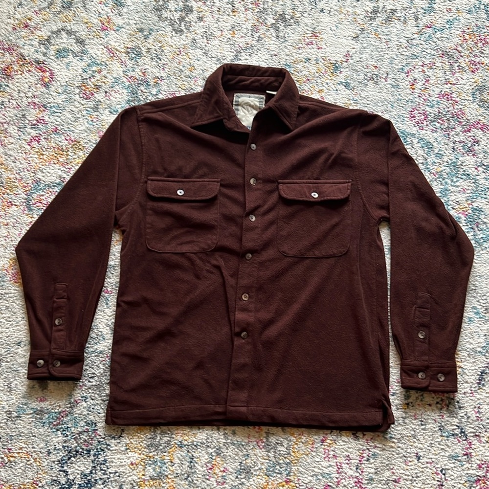 NK Ranch Button Up Fleece Brown Jacket Mens Size Small
